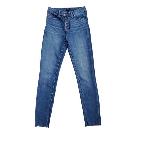 J. Crew 10" Highest-Rise Raw Hem Skinny Jean with Button Fly Size 26 - Picture 1 of 12